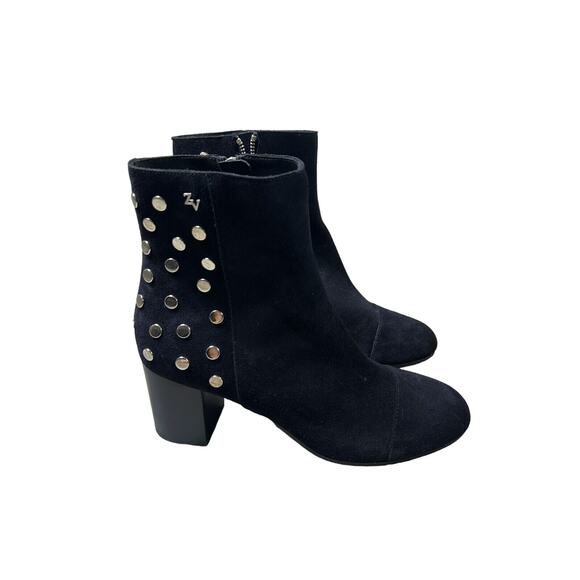 ZADIG & VOLTAIRE Lena Booties Studded Ankle Boot Ink Blue 8.5 Vtg Inspired - Picture 3 of 12